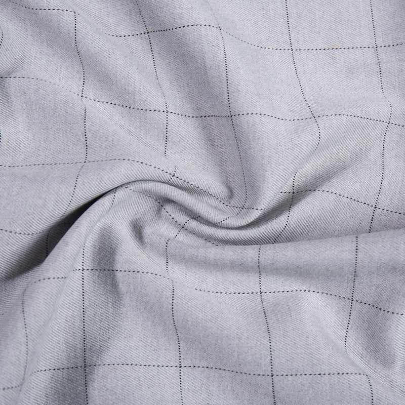 Customized Designs Polyester Viscose Check Suit Fabric With Spandex For Uniforms