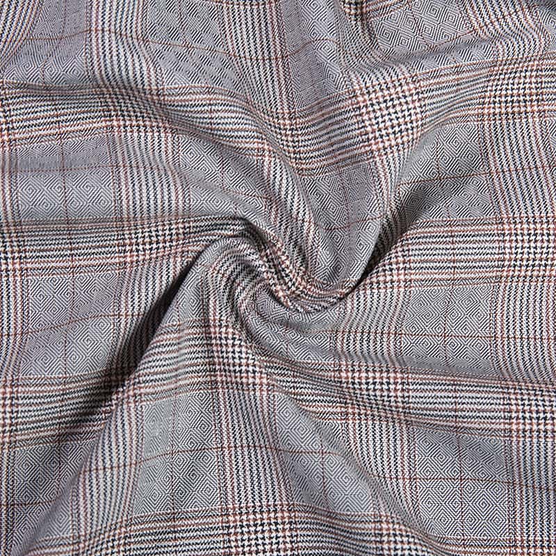 Popular Polyester Rayon Spandex Yarn Dyed Check Design Suiting Fabric