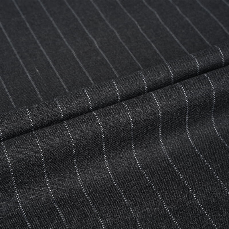 Popular Polyester Rayon Spandex Stripe Design Suiting Fabric
